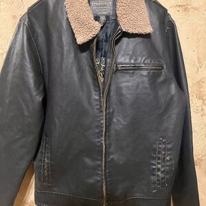 Aeropostale Tan Shearling Collar Bomber Jacket